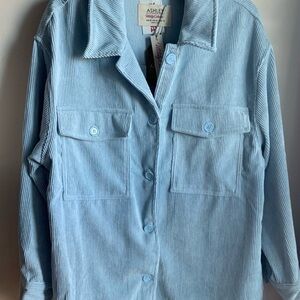 Ashley by 26 International Light Dream Blue Women's Jacket Shacket XL